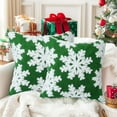 thumbnail image 1 of SANMADROLA Christmas Throw Pillow Covers, 18x18 Throw Pillows Soft Plush Cushion Covers, Set of 2 Xmas Tree Pillowcases Holiday Festivals Winter Home Decor Sofa Couch Bed Porch, Green, 1 of 9