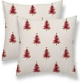thumbnail image 1 of Christmas Pillow Covers 18X18 Inch Set of 2 Red White Christmas Trees Decorations Throw Pillow Covers Outdoor Linen Winter Holiday Cushion Cases for Home Sofa Couch Living Room Decor, 1 of 5