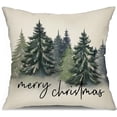 thumbnail image 1 of Christmas Pillow Covers 18x18 Christmas Decorations Watercolor Blue Green Christmas Tree Rustic Style Nature Forest Print Decorative Throw Pillows Winter Christmas Decor, 1 of 6