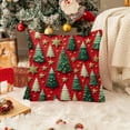 thumbnail image 1 of Christmas Pillow Covers 18x18 Christmas Tree Pillow Covers Plush Faux Fur Soft Cushion Case for Winter Xmas Holiday Home Bedroom Sofa Decors, 1 of 6