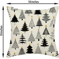 thumbnail image 1 of Christmas Pillow Covers 18x18 Inch 2 Pcs Black Christmas Tree Decor Throw Pillows Geometric Winter Xmas Holiday Outdoor Farmhouse Decoration Pillowcase Linen Cushion Cover for Couch Sofa Bed, 1 of 6