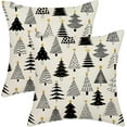 thumbnail image 1 of Christmas Pillow Covers 18x18 Inch 2 Pcs Black Christmas Tree Decor Throw Pillows Geometric Winter Xmas Holiday Outdoor Farmhouse Decoration Pillowcase Linen Cushion Cover for Couch Sofa Bed, 1 of 6