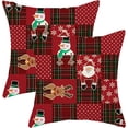 thumbnail image 1 of Christmas Pillow Covers 18x18 Inch 2 Pcs Buffalo Plaid Snowflakes Decor Throw Pillows Snowman Deer Winter Xmas Holiday Farmhouse Decoration Pillowcase Linen Cushion Cover for Couch Sofa Bed, 1 of 6