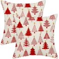 thumbnail image 1 of Christmas Pillow Covers 18x18 Inch 2 Pcs Red Christmas Tree Decor Throw Pillows Geometric Winter Xmas Holiday Outdoor Farmhouse Decoration Pillowcase Linen Cushion Cover for Couch Sofa Bed, 1 of 5