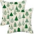 thumbnail image 1 of Christmas Pillow Covers 18x18 Inch 2 Pcs Sage Green Christmas Tree Decor Throw Pillows Geometric Winter Xmas Holiday Outdoor Farmhouse Decoration Pillowcase Linen Cushion Cover for Couch Sofa, 1 of 4