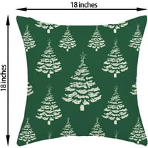 Christmas Pillow Covers 18x18 Inch 2 Pcs Sage Green Cream Christmas Trees Decor Throw Pillows Winter Xmas Holiday Outdoor Farmhouse Decoration Pillowcase Linen Cushion Cover for Couch Sofa Bed