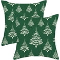thumbnail image 1 of Christmas Pillow Covers 18x18 Inch 2 Pcs Sage Green Cream Christmas Trees Decor Throw Pillows Winter Xmas Holiday Outdoor Farmhouse Decoration Pillowcase Linen Cushion Cover for Couch Sofa Bed, 1 of 5