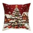 thumbnail image 1 of Christmas Pillow Covers 18x18 Inch, Cushion Covers for Sofa, Festive Holiday Decor with Flax Texture, Machine Washable, 1 of 5