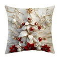 thumbnail image 1 of Christmas Pillow Covers 18x18 Inch, Reindeer & Snowflake Cushion Covers for Sofa, Festive Holiday Decor with Flax Texture, Machine Washable, 1 of 5