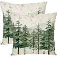 thumbnail image 1 of Christmas Pillow Covers 18x18 Inch Set of 2 Christmas Tree Decorative Throw Pillow Cases Natural Forest Green Winter Holiday Xmas Decorations Indoor for Home Bedroom Living Room Couch Decor, 1 of 6