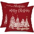 thumbnail image 1 of Christmas Pillow Covers 18x18 Inch Set of 2 White Christmas Tree Merry Christmas Decorative Red Throw Pillows Winter Christmas Decor for Home Couch ST-007A18, 1 of 6