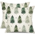 thumbnail image 1 of Christmas Pillow Covers 18x18 Inch Set of 2 White Snowflake and Christmas Tree Decorative White Throw Pillows Winter Christmas Decor for Home Couch 44C, 1 of 6