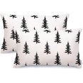 thumbnail image 1 of Christmas Pillow Covers 18x18 Inch Set of 2, Xmas Trees White Farmhouse Decorative Throw Pillowcases for Home Sofa Couch Cushion Decoration (Green Trees) GW03-18, 1 of 6