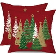 thumbnail image 1 of Christmas Pillow Covers 18x18 Inch Set of 2 Christmas Tree Decorative Red Throw Pillows Winter Christmas Decor for Home Couch TH-50C18, 1 of 6