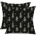 thumbnail image 1 of Christmas Pillow Covers 18x18 Inch Set of 2 White Lines Christmas Tree Decorative Black Throw Pillows Winter Christmas Decor for Home Couch ST-008A18, 1 of 6