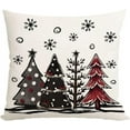 thumbnail image 1 of Christmas Pillow Covers 18x18 Inch,Winter Christmas Tree Decorations Pillows Decorative Throw Pillow Cases Red and Black Xmas Cushion Covers for Home Decor Couch Holiday Outdoor (2-18), 1 of 6