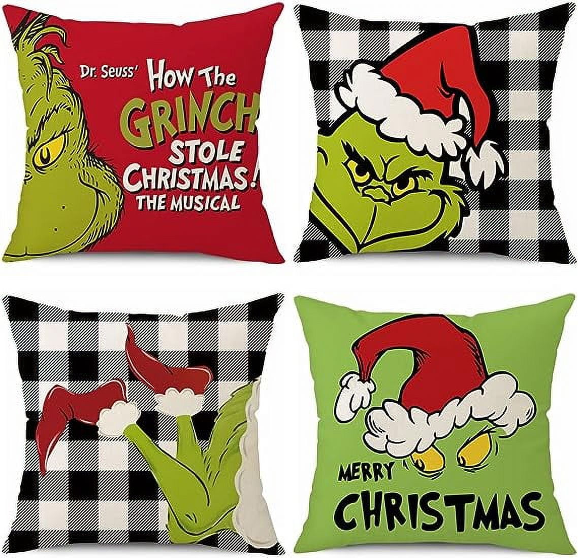 Christmas Pillow Covers 18x18 Merry Christmas Grinch Christmas Pillows