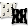 thumbnail image 1 of Christmas Pillow Covers 18x18 Set of 2 Black and White Christmas Tree Throw Pillows Christmas Decorations Black Pillowcase Winter Farmhouse Holiday Decor Cushion Covers for Couch Home Sofa, 1 of 6