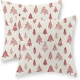 thumbnail image 1 of Christmas Pillow Covers 18x18 Set of 2 Inch, Christmas Decor Pillowcase Xmas Tree Geometric Red Throw Pillows Winter Farmhouse Holiday Decorations Square Christmas Cushion Covers for Couch Home, 1 of 6
