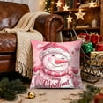 thumbnail image 1 of Christmas Pillow Covers 18x18 inch Christmas Tree Design, Soft Pink Square Cushion Cover for Sofa Chair, Living Room Holiday Decor C, 1 of 6