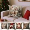 thumbnail image 1 of Christmas Pillow Covers 18x18 inch Set of 4, Holiday Decor, Fade-Resistant, Hidden Zipper, Cushion Case for Chair Sofa Bedroom Living Room Home Decor C, 1 of 9