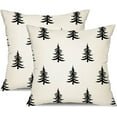 thumbnail image 1 of Christmas Pillow Covers 18x18 inch Set of 2 Christmas Tree Decorative White Throw Pillow Covers Winter Famliy Decoration for Home Couch TH-30B18, 1 of 6