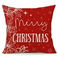 thumbnail image 1 of Christmas Pillow Covers 18x18inch Snowman Wreath Santa Claus Tree Decorative White Throw Pillow Covers Winter Farmhouse Decoration for Home Couch, 1 of 1