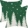 thumbnail image 1 of Christmas Pillow Covers 20x20 Inch Set of 2 Sage Green White Christmas Tree Snowflakes Decor Throw Pillows Winter Xmas Holiday Outdoor Cushion Cases for Couch Bed Decorations, 1 of 6