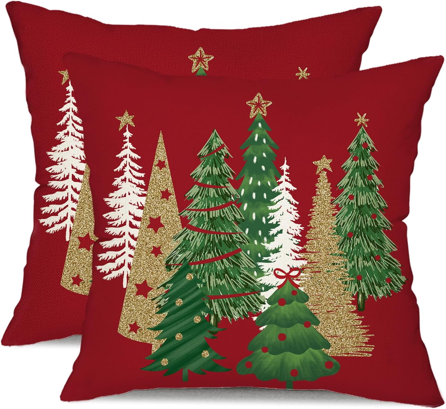 Christmas Pillow Covers 20x20 Inch Set of 2 Christmas Tree Decorative ...