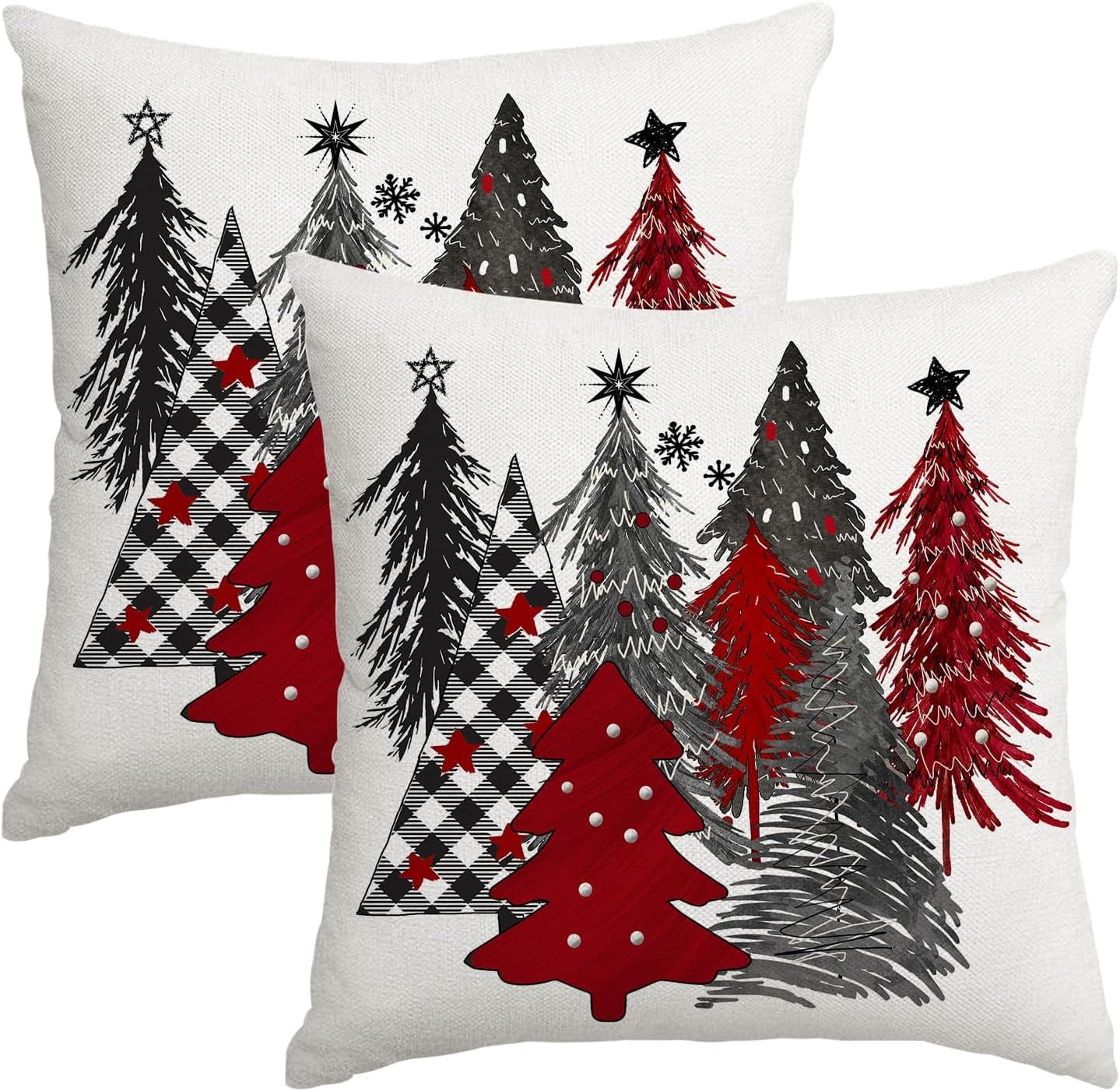 Christmas Pillow Covers 20x20 Inch Set of 2 Christmas Tree Decorative ...