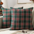 thumbnail image 1 of Christmas Pillow Covers 20x20 Set of 2 Buffalo Plaid Striped Christmas Pillow Green Red Christmas Decorations Throw Pillow Cover for Living Room Couch Sofa, 1 of 6