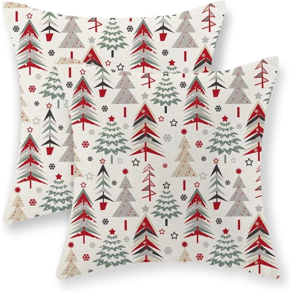Christmas Pillow Covers 20x20 Set of 2 Geometric Colorfal Christmas Tree Pillowcase Christmas Decor Throw Pillows Winter Holiday Farmhouse Cushion Covers Christmas Decorations for Couch Home