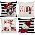 thumbnail image 1 of Christmas Pillow Covers 20x20 Set of 4 Christmas Decorations Merry Christmas Believe Santa Claus Snowman Christmas Pillow Covers for Decoration Coach Sofa, 1 of 5