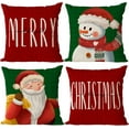 thumbnail image 1 of Christmas Pillow Covers 20x20 Set of 4 Merry Christmas Cushion Covers Xmas Throw Pillow Covers Red Christmas Tree Deer Truck Snowflake Pillow Cases for Outdoor Couch Sofa Decoration(20 Inch), 1 of 6