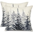 thumbnail image 1 of Christmas Pillow Covers 20x20 inch Set of 2 Watercolor Blue Grey Christmas Tree Decorative White Throw Pillow Covers Winter Famliy Decoration for Home Couch 31C, 1 of 1