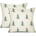 thumbnail image 1 of Christmas Pillow Covers 20x20 inch Set of 2 Christmas Tree Decorative White Throw Pillow Covers Winter Famliy Decoration for Home Couch TH-30B20, 1 of 6