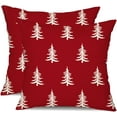 thumbnail image 1 of Christmas Pillow Covers 20x20 inch Set of 2 christmas tree Decorative Red Throw Pillow Covers Winter Famliy Decoration for Home couch TH-30K20, 1 of 1