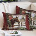 thumbnail image 1 of Christmas Pillow Covers 24"x36", Winter Pine Needles Horse Red Farmhouse Soft Brushed Microfiber Breathable Throw Pillow Covers, Decorative Pillowcase with Zipper for Couch Sofa Bedroom Living Room, 1 of 4