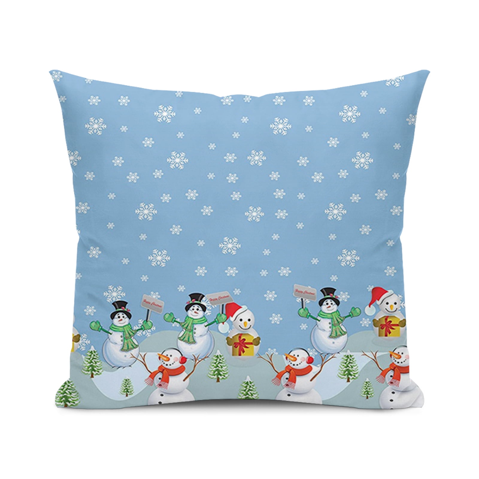Christmas Pillow Covers ,Cartoon Winter Trees Snowflakes ,Pillowcases