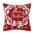 thumbnail image 1 of Wishrage Christmas Pillow Covers Christmas Tree Snowflake Decorative Red White Throw Pillow Covers Winter Farmhouse Decoration 18x18 inch, 1 of 1