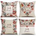 Christmas Pillow Covers Decorations, 4pcs Christmas Pillow Cases Square
