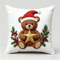thumbnail image 1 of Christmas Pillow Covers for Decorations Christmas Printed Pillowcases with Snowman Santa Claus Christmas Tree and Reindeer Patterns Linen Pillow Case for Sofa Couch Xmas Decorations 18x18", 1 of 7