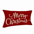 thumbnail image 1 of Christmas Pillow Covers Decorations Red Merry Christmas Farmhouse Throw Pillow Covers Great Gift for Christmas 12" x 20" 1 Pack, 1 of 7