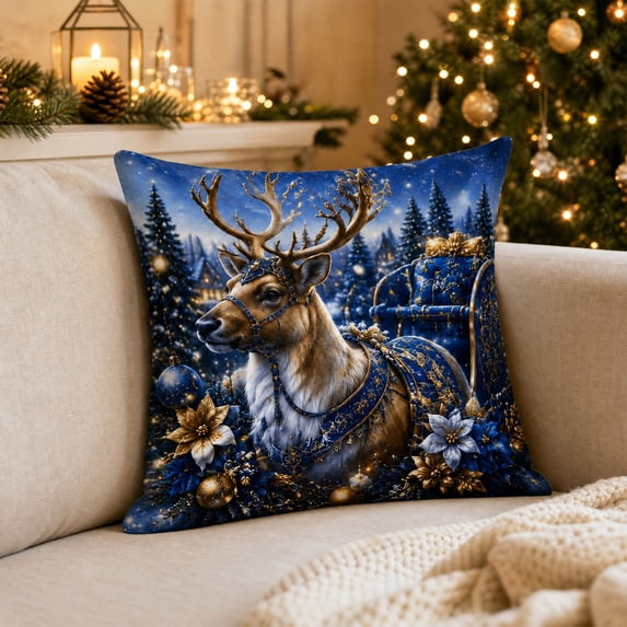 Christmas Pillow Covers, Decorative Cushion Case with Hidden Zipper, Soft Fabric for Sofa Couch Bed Home Decor