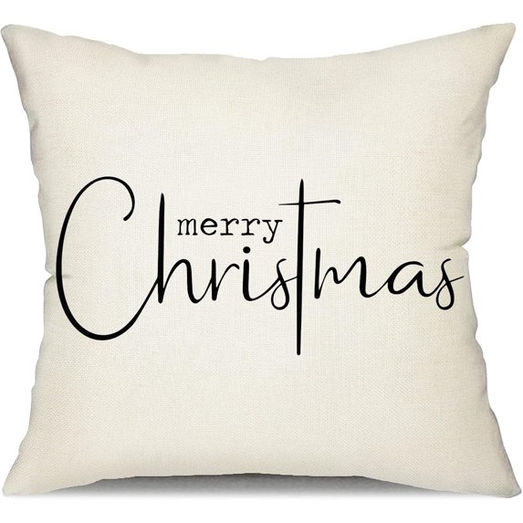Christmas Pillow Covers Merry Christmas Throw Pillow Decorative Christmas Red and Black Cotton Cloth Linen Cloth Pillow Cover Sofa Cover Decorative Rectangle