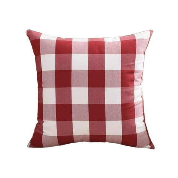 Christmas Pillow Covers Plaid Throw Pillows 18x18 Spring Summer Decorative Pillow Decor For Couch Sofa And Porch Chair Red