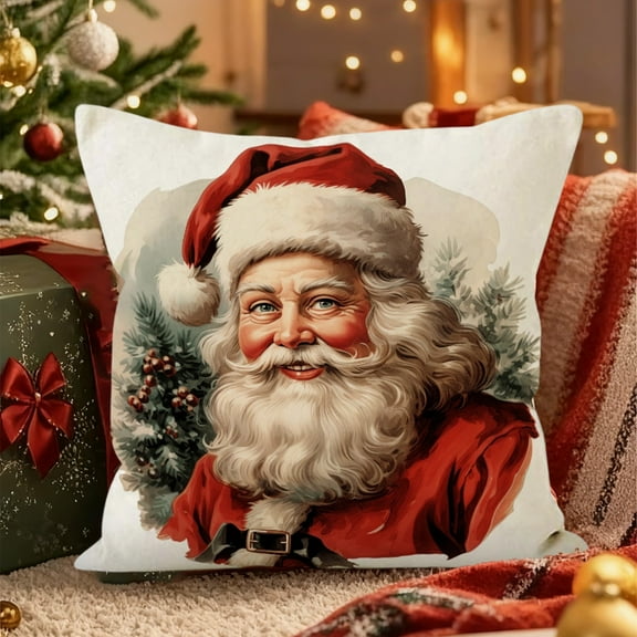 Christmas Pillow Covers Santa Claus Printed Throw Pillow Covers Holiday Decor Home Decor Gifts Festive Bedroom Living Room Decorations