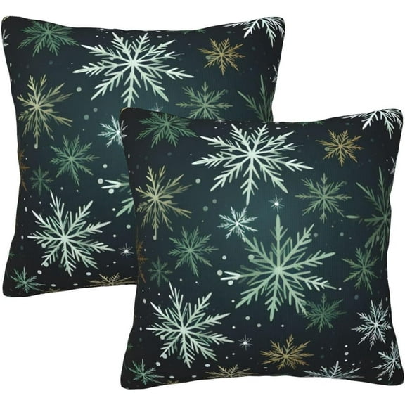 Christmas Pillow Covers Set of 2 20x20 Inch Throw Pillow Covers Christmas Snowflake Decor Decorative Pillow Cases Holiday Square Cushion Covers Pillow Protector for Home Couch Sofa Car