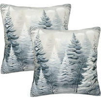 Christmas Pillow Covers Set of 2 20x20 Inch Throw Pillow Covers Snow Fir Forest Decorative Pillow Cases Holiday Square Cushion Covers Pillow Protector for Home Couch Sofa Car