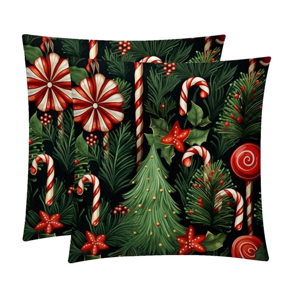 Christmas Pillow Covers Set of 2 with Unique Patterns - Available in 16x16, 18x18, and 20x20 Inches for Various Occasions - Pillow Inserts Included